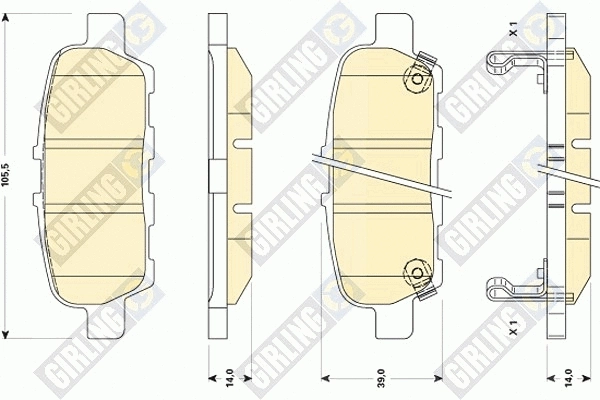 Kit de plaquettes de frein, frein à disque GIRLING 6135089
