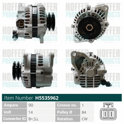 Alternateur HOFFER H5535962