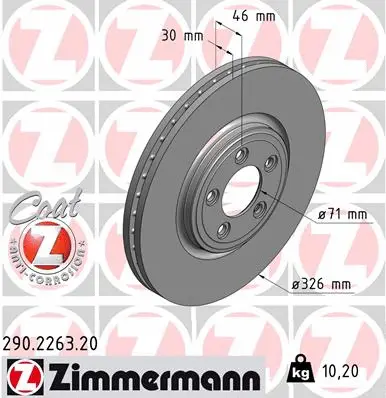Disque de frein ZIMMERMANN 290.2263.20