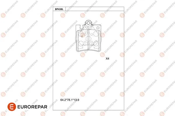 Kit de plaquettes de frein, frein à disque EUROREPAR 1681274880