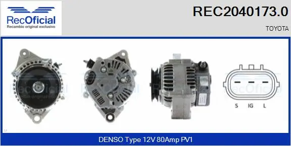 Alternateur RECOFICIAL REC2040173.0