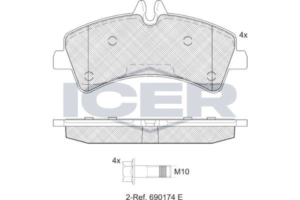 Kit de plaquettes de frein, frein à disque ICER LM1849