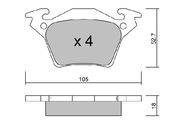 Kit de plaquettes de frein, frein à disque AISIN BPMB-2008