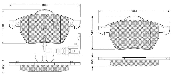 Kit de plaquettes de frein, frein à disque MTR MT525