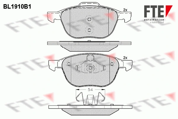 Kit de plaquettes de frein, frein à disque FTE 9010500