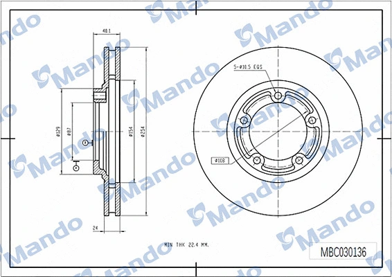 Disque de frein MANDO MBC030136