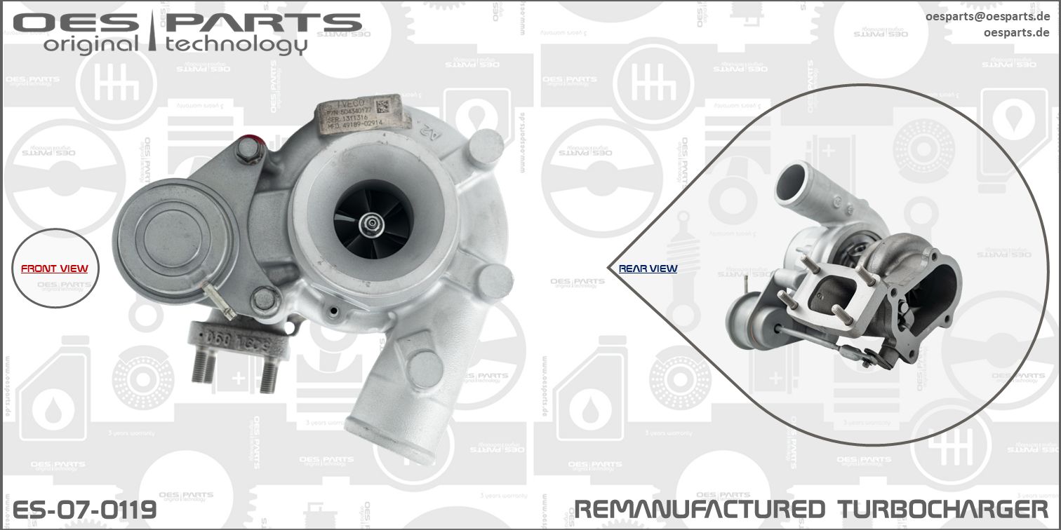 Turbocompresseur, suralimentation OES PARTS ES-07-0119
