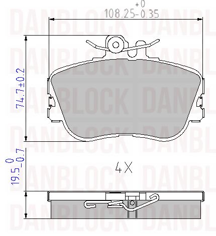 Kit de plaquettes de frein, frein à disque DANBLOCK DB 510171