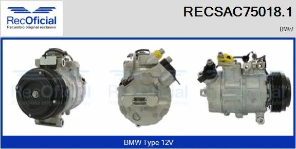 Compresseur, climatisation RECOFICIAL RECSAC75018.1