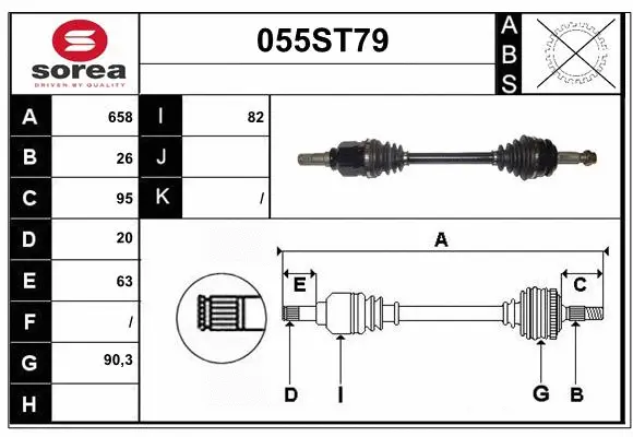 Arbre de transmission STARTCAR 055ST79
