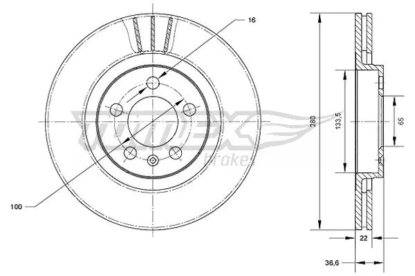 Disque de frein TOMEX Brakes TX 70-09