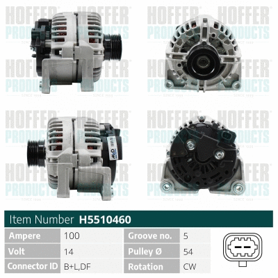 Alternateur HOFFER H5510460