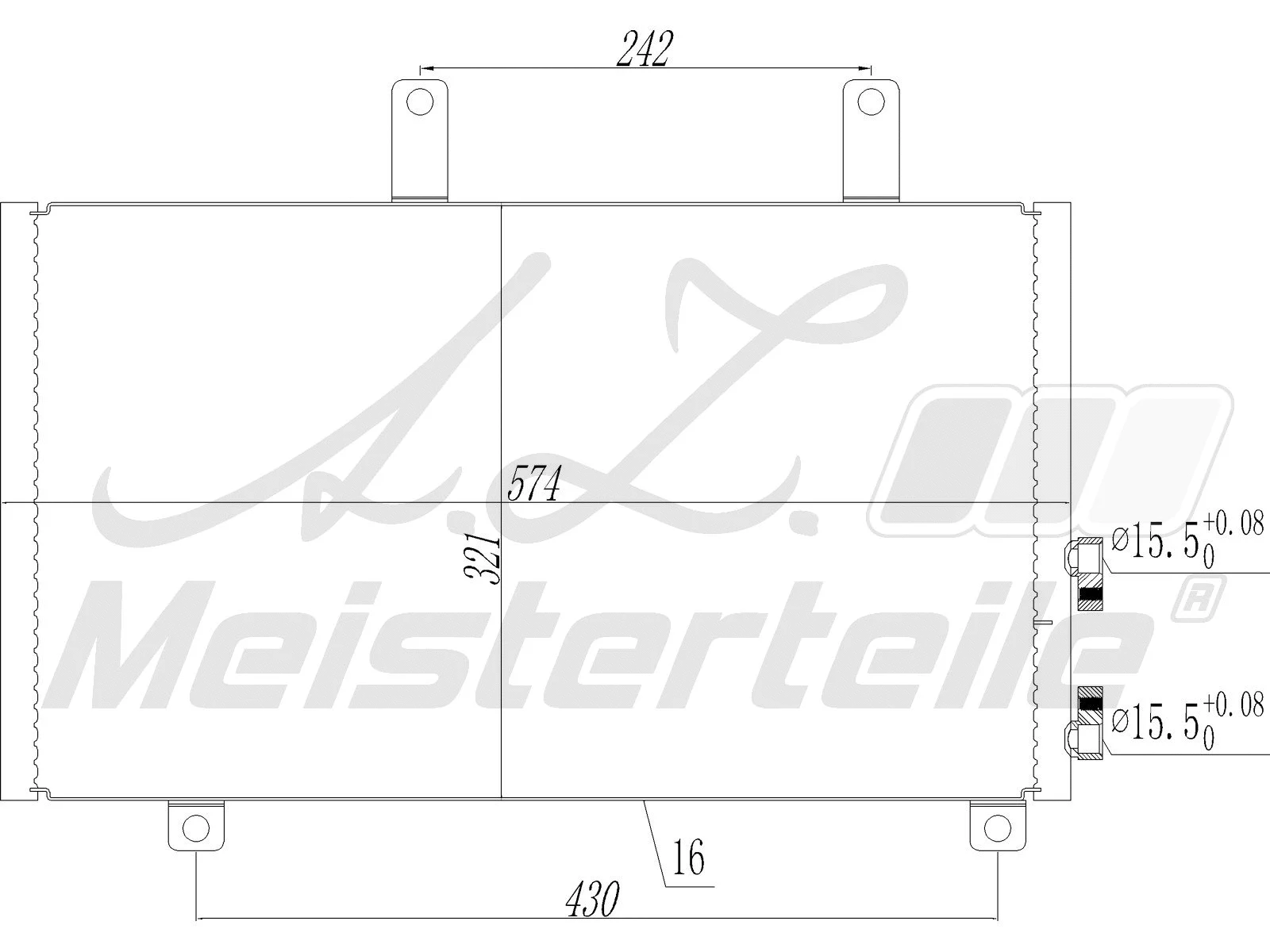 Condenseur, climatisation A.Z. Meisterteile AZMT-45-030-1587