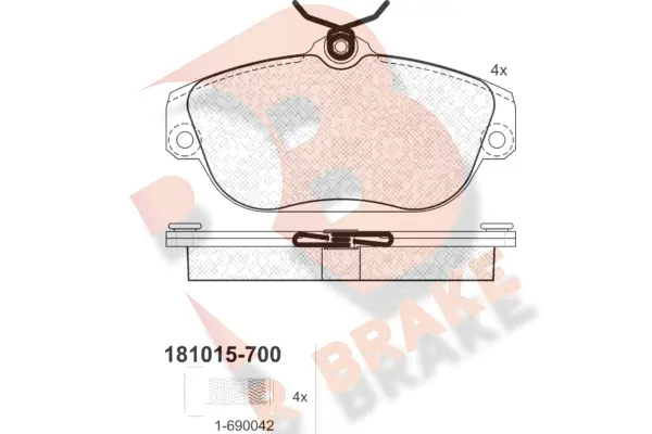 Kit de plaquettes de frein, frein à disque R BRAKE RB1015-700