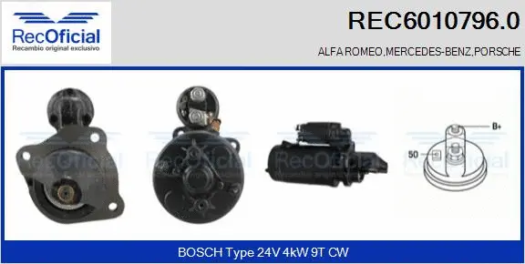 Démarreur RECOFICIAL REC6010796.0