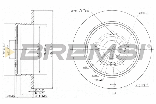Disque de frein BREMSI CD6684S
