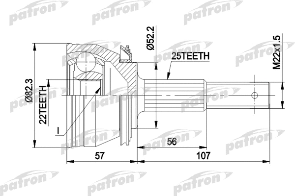 Jeu de joints, arbre de transmission PATRON PCV1087