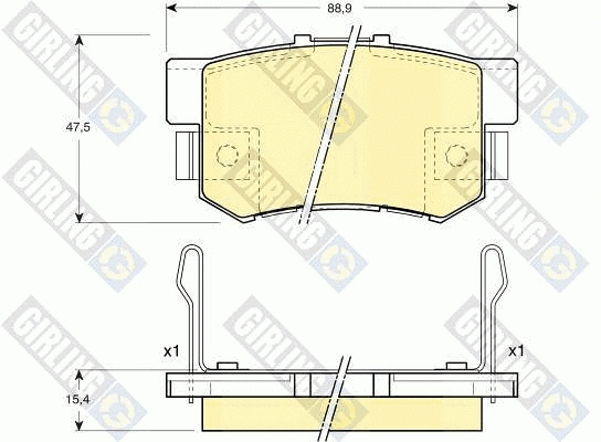 Kit de plaquettes de frein, frein à disque GIRLING 6131549