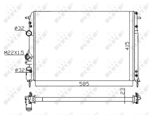 Radiateur, refroidissement du moteur NRF 58175A