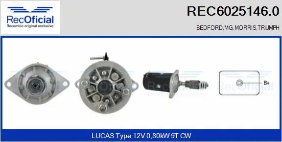 Démarreur RECOFICIAL REC6025146.0
