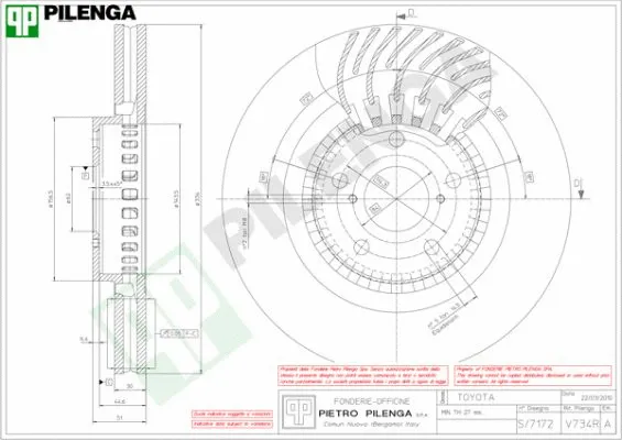 Disque de frein PILENGA V734R