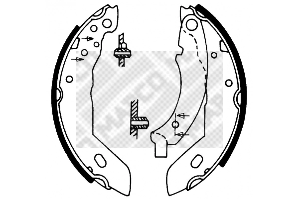 Jeu de mâchoires de frein MAPCO 8122