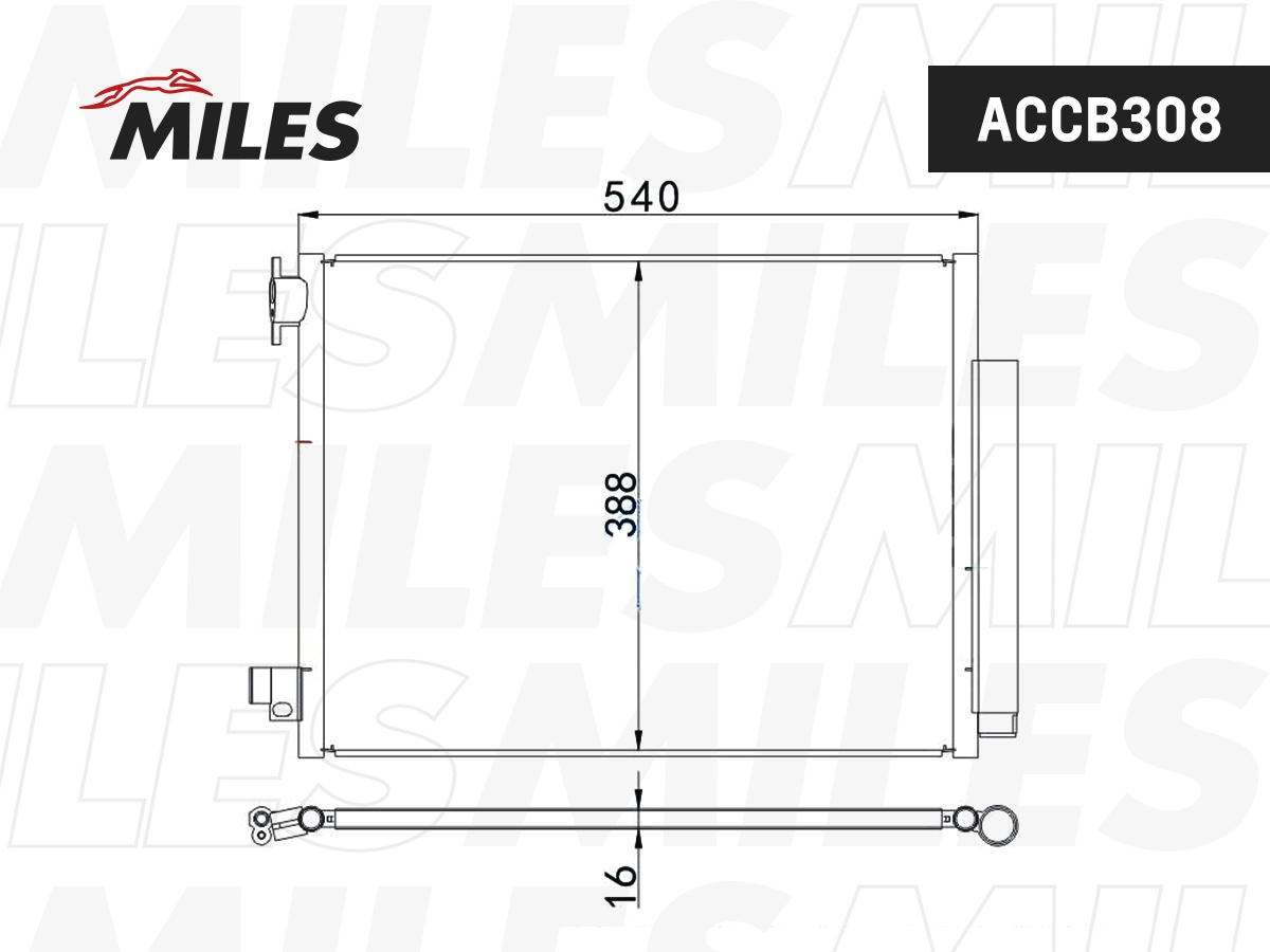 Condenseur, climatisation MILES ACCB308