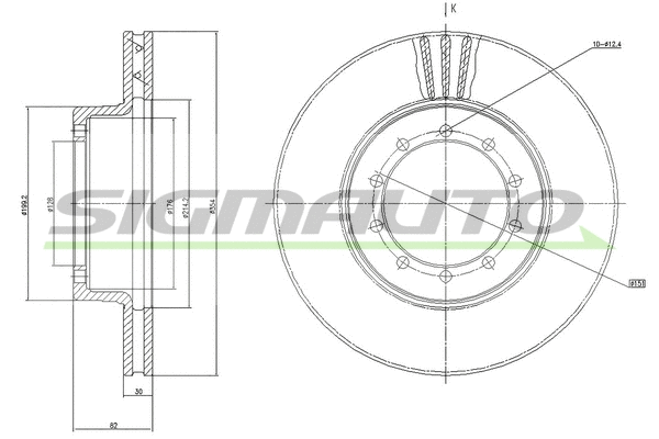 Disque de frein SIGMAUTO DB0126V