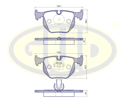 Kit de plaquettes de frein, frein à disque G.U.D. GBP880116