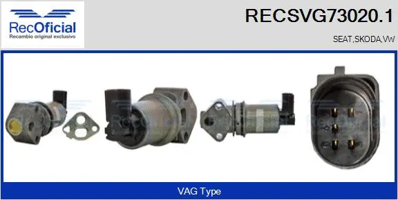 Vanne EGR RECOFICIAL RECSVG73020.1