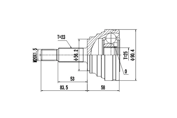 Jeu de joints, arbre de transmission DYNAMATRIX DCV850026