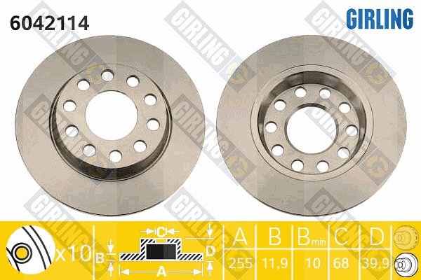 Disque de frein GIRLING 6042114