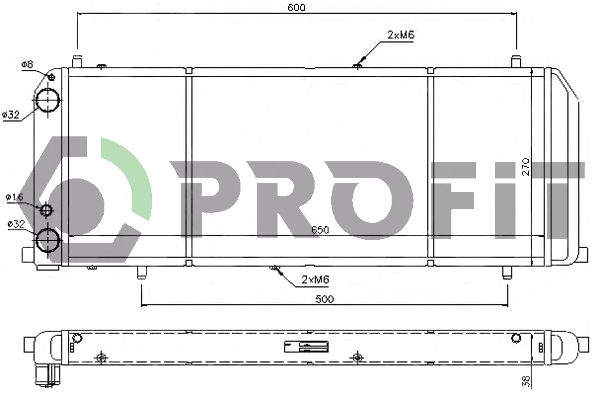 Radiateur, refroidissement du moteur PROFIT PR 0012A7
