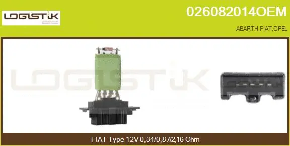 Résistance, pulseur d'air habitacle LGK 026082014OEM