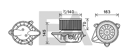 Moteur électrique, pulseur d'air habitacle EACLIMA 42A55005