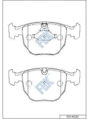 Kit de plaquettes de frein, frein à disque FBK FD14032