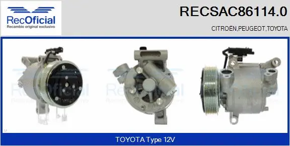 Compresseur, climatisation RECOFICIAL RECSAC86114.0