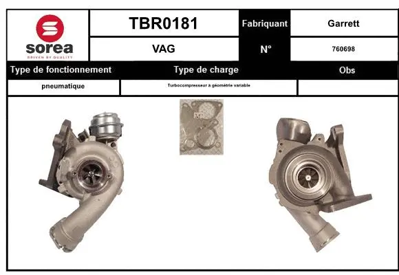 Turbocompresseur, suralimentation EAI TBR0181