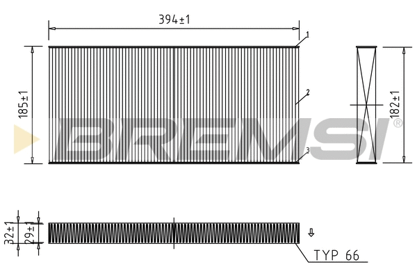Filtre, air de l'habitacle BREMSI FC0164