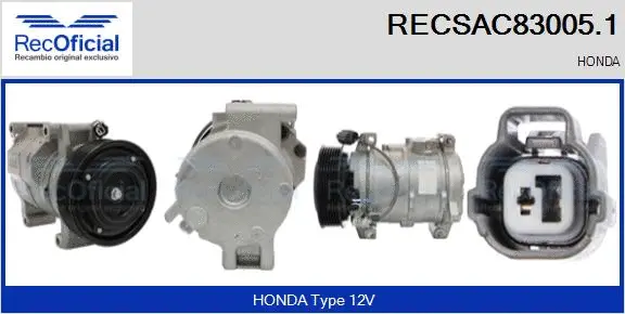 Compresseur, climatisation RECOFICIAL RECSAC83005.1