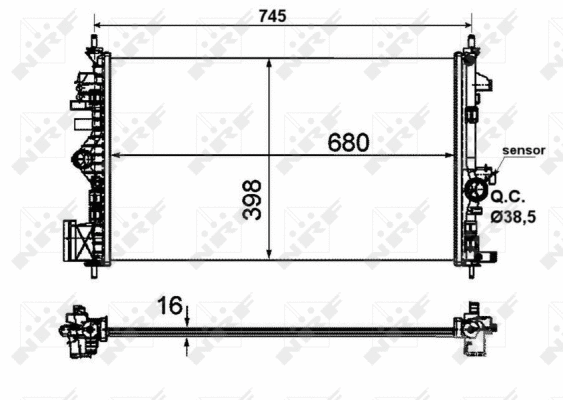 Radiateur, refroidissement du moteur NRF 53773