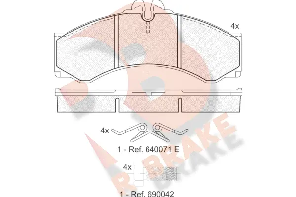 Kit de plaquettes de frein, frein à disque R BRAKE RB1126-204