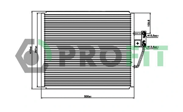 Condenseur, climatisation PROFIT PR 0062C1