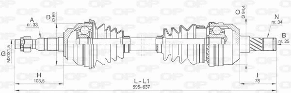 Arbre de transmission OPEN PARTS DRS6446.00