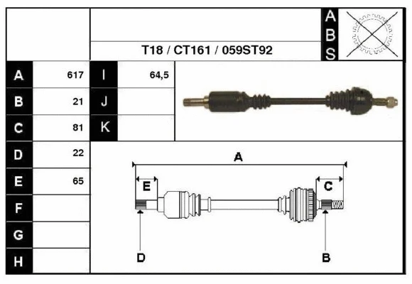Arbre de transmission Technika 18059