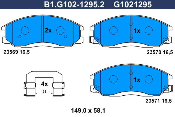 Kit de plaquettes de frein, frein à disque GALFER B1.G102-1295.2