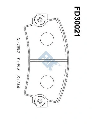 Kit de plaquettes de frein, frein à disque FBK FD30021