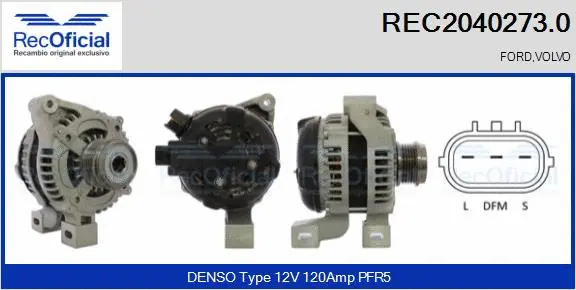 Alternateur RECOFICIAL REC2040273.0