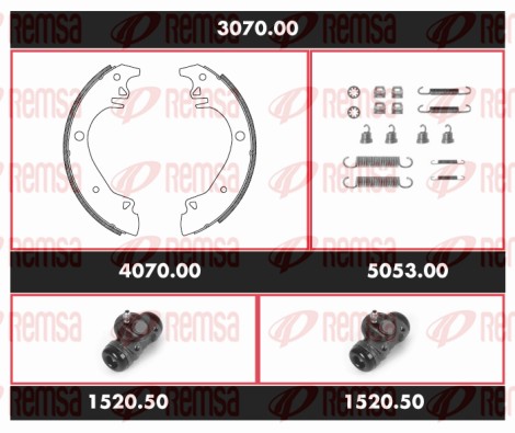 Kit de freins, freins à tambours REMSA 3070.00
