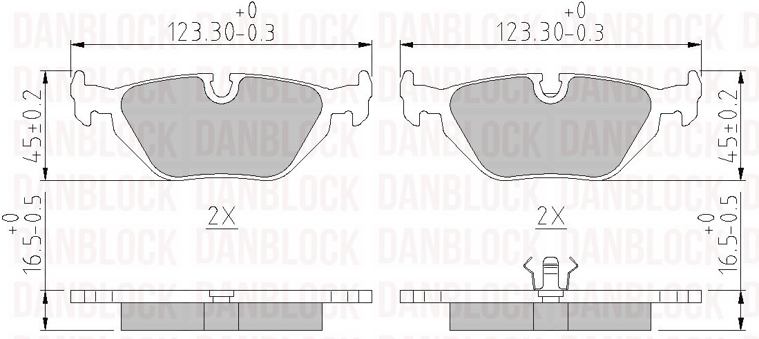Kit de plaquettes de frein, frein à disque DANBLOCK DB 510117